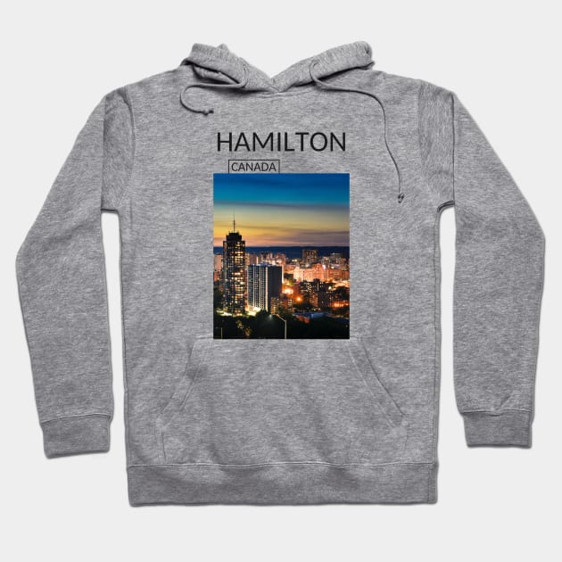 Hamilton Ontario Canada Cityscape Skyline Gift for Canadian Canada Day Present Souvenir T-shirt Hoodie Apparel Mug Notebook Tote Pillow Sticker Magnet Hoodie by Mr. Travel Joy